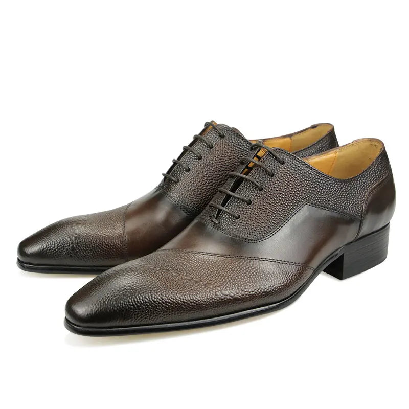 Men's Dress Shoes Formal Cap Toe Oxford Genuine Leather Shoes for Men Comfortable Classic Boot Factory Wholesale Drop Shipping