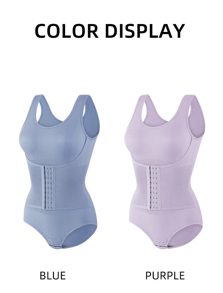 2025 New Bodysuit Shapewear with Zipper Belt Women Tummy Control Fajas Body Shaper Waist Trainer Slimming Cincher Corset Tops