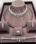 Luxury Big 4 pcs Jewelry Set With Cubic Zirconia for Women Bridal Party Wedding Accessories Saudi Arabic Dubai