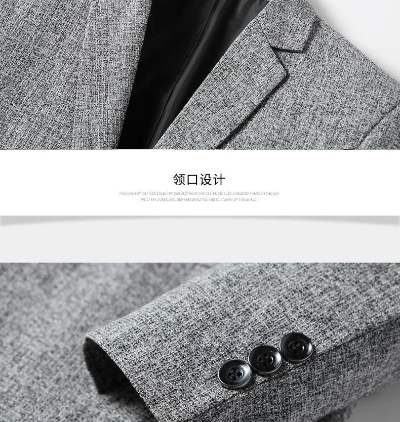 New Summer and Autumn Linen Thin Breathable and Sun-Protective Suit Jacket with Inner Lining, Slimming Middle-Aged Men's Suit