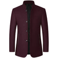 TFETTERS Brand 2026 Winter Coat Mens Chinese Stand Collar Solid Coats for Man Autumn and Winter Business Casual Woolen Jacket