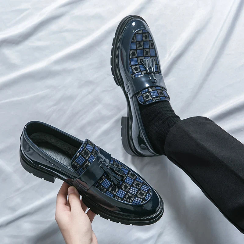 Leather Men Casual Black Tassel Loafers Handmade Soft Leisure Shoes Breathable Slip-On Comfortable for Drive Footwear Moccasins