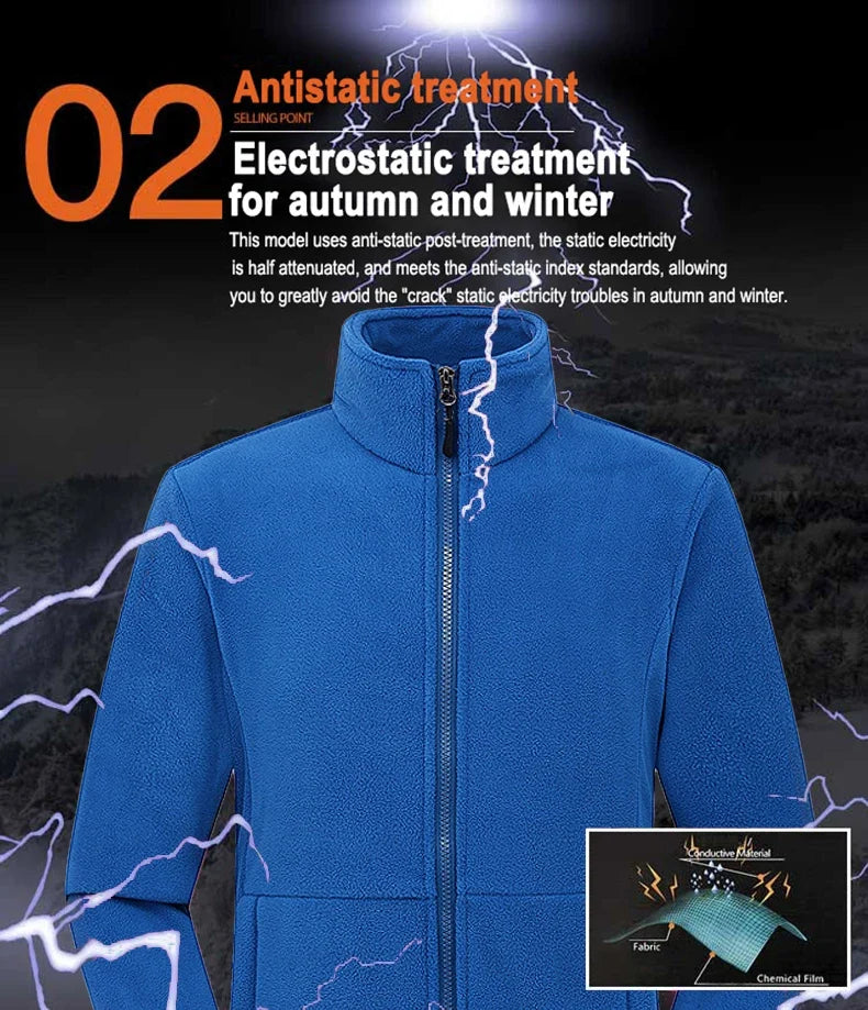 Men Polar Fleece Jackets Winter Windproof Thermal Soft Shell Jacket Outdoor Sports Hiking Camping Skiing Climbing Warm Coat