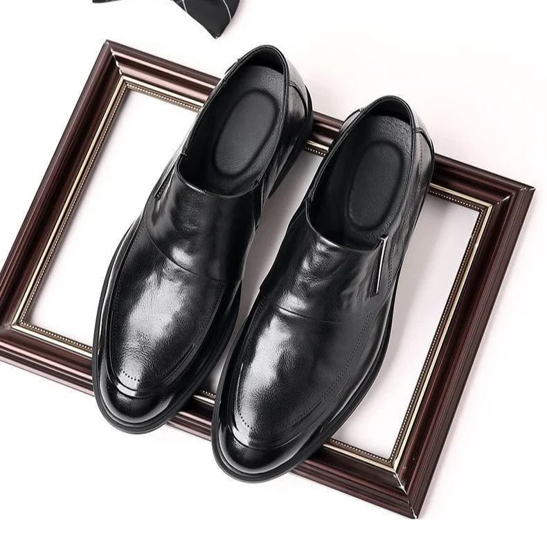 Luxury Brand Men Leather Formal Business Shoes Male Office Work Flat Shoes Oxford Breathable Party Wedding Anniversary Shoes