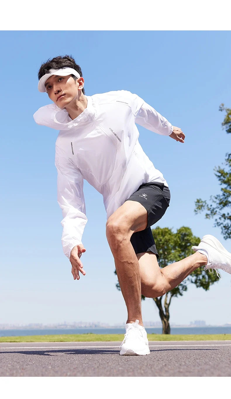 running sunscreen clothing men summer breathable hooded thin jacket UV UPF50 skin coat pair