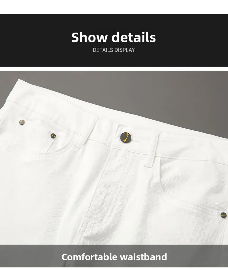 American Brand Men's Autumn Winter Straight-leg Slim Jeans High-quality Light Luxury Casual Versatile Fashion Korean Style Jeans