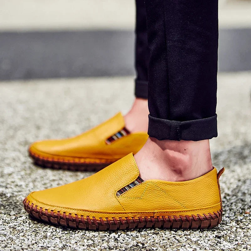 New Plus Size 49 50 Men Loafers Soft Moccasins Fashion Soft Spring Autumn Genuine Leather Shoes Men Casual Flats Driving Shoes