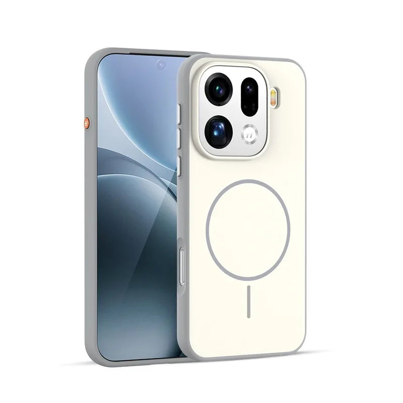 For OPPO Find X9 X9 Pro Case Magnetic Double Color Matte PC +TPU Skin Feel Back Cover with Metal Button for Find X 9