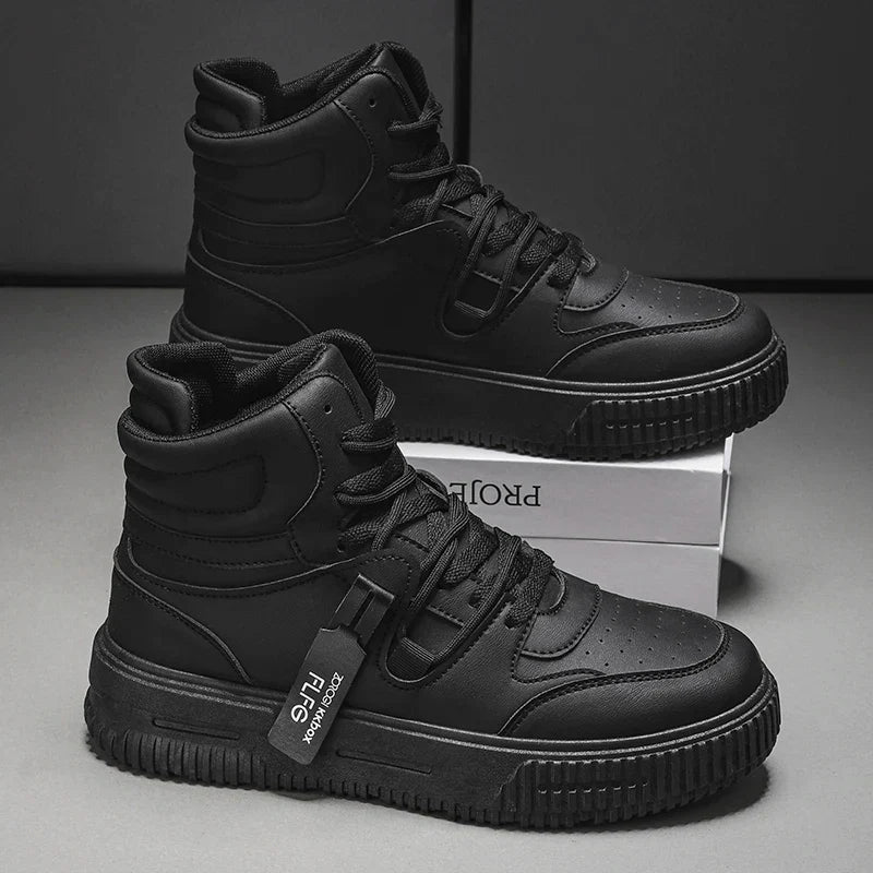 New Fashion Casual Sneakers High Top Skateboard Shoes Student Boots Men and Women Trend Wear Resistant Two-color Couples