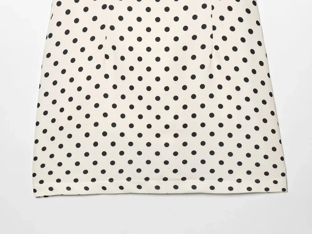 Summer Polka Dot Mini Dresses For Women Casual Short Sleeve Lace Up Collar Dress Sexy Lady Club Party Woman Evening Dress
