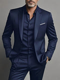 Men's Burgundy 2-Piece Suit Set (Blazer + Trousers Only, No Vest Included),Slim Fit Formal Business Wedding Party Jacket & Pants