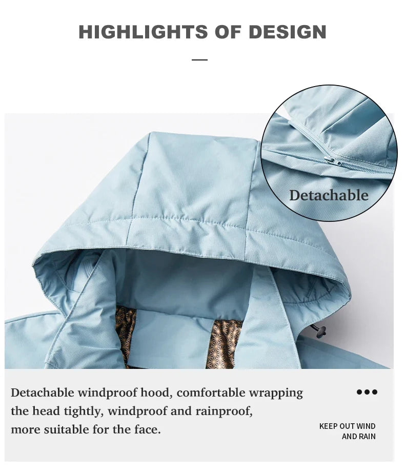 Men's Winter Warm Windbreaker Graphene Inner Waterproof Fleece Jackets Hiking Camping Climbing Skiing Thermal Rain Coat