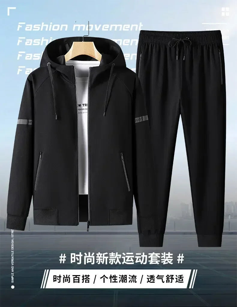 Thicker Fleece Jacket+Pants 2 Pieces Men Winter Tracksuit Sets Black Red Gray Sets Hoodies Casual Hooded Warm Sweatshirts+Pants