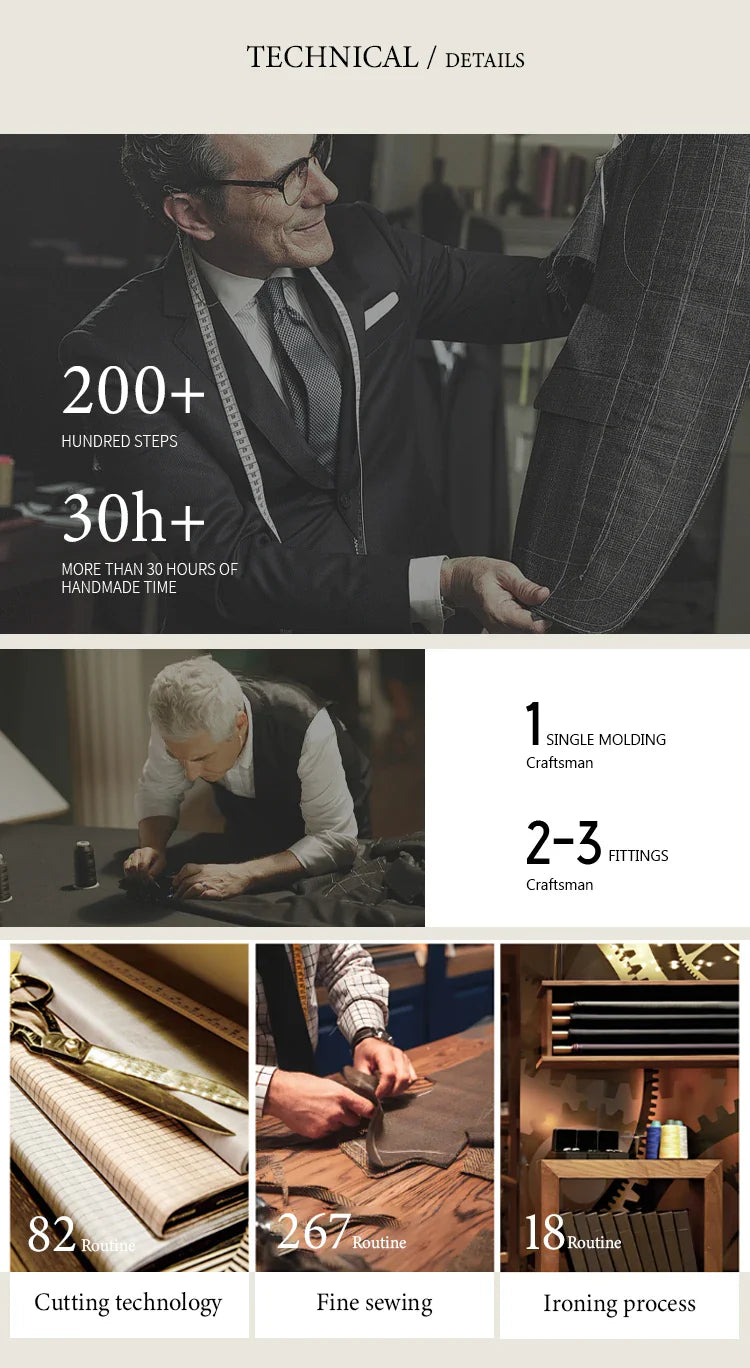 Slim fitting Men's Suit thin version Classic Fit Single Breasted Multiple pockets Solid Color Casual Business