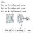 8cttw Emerald Cut D Color Real Moissanite Stud Earrings For Women 100% 925 Sterling Silver Gift Fine Jewelry