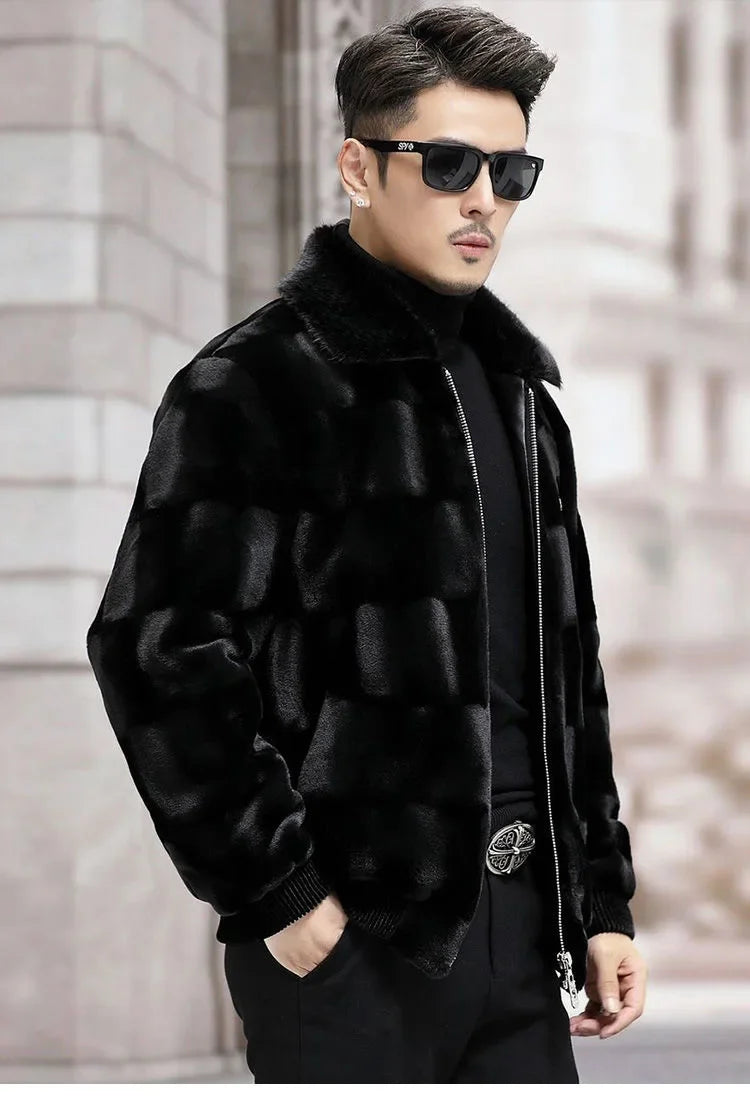 2025 Autumn and Winter Fashion Trend Plus Fleece Thickened Warm Jacket Men's Casual Loose Comfortable High-Grade Large Size Coat