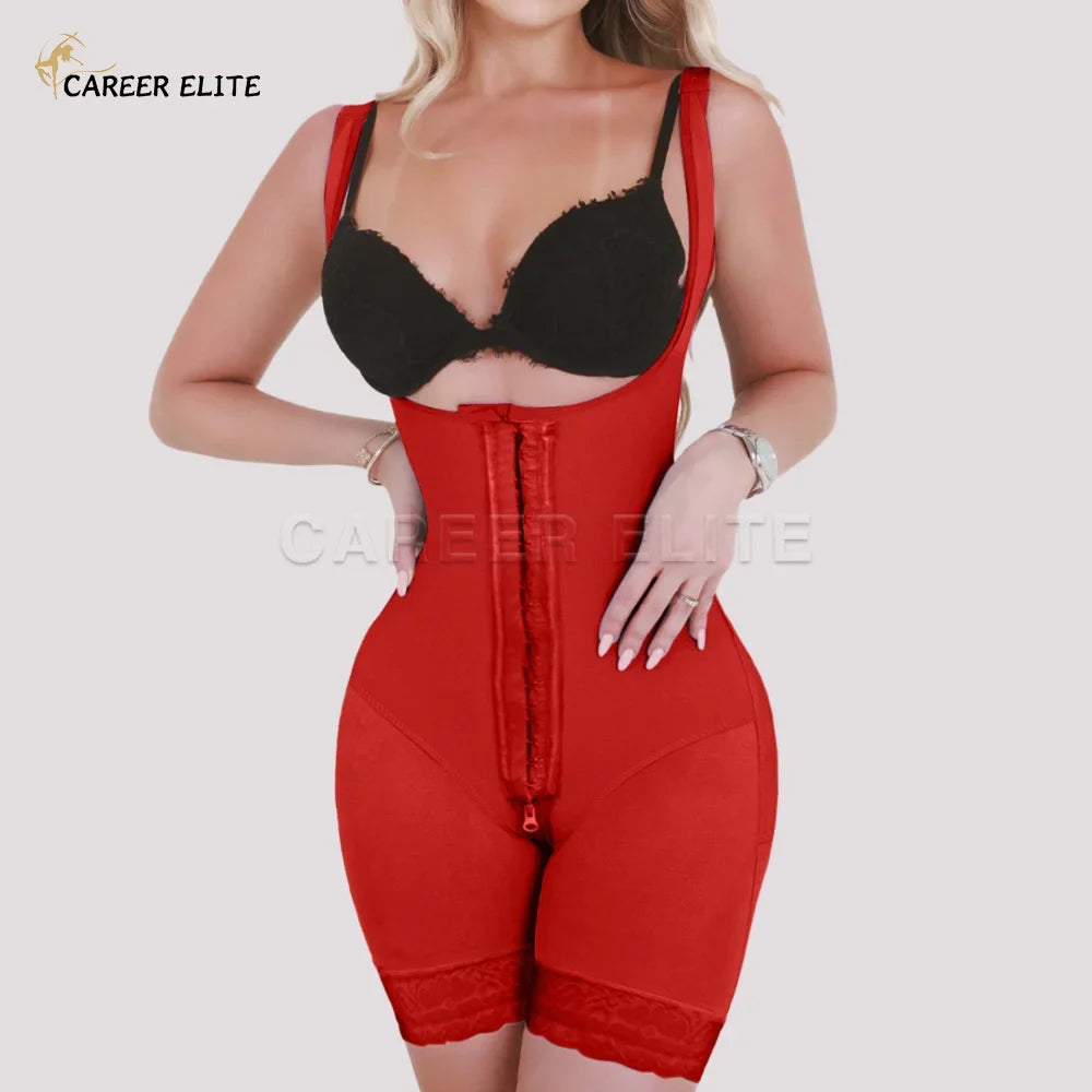 Women's Open Chest Girdles Colombian Body Shaper Firm Compression Hourglass Waist Modeling Strap BBL Postpartum Flat Belly Fajas