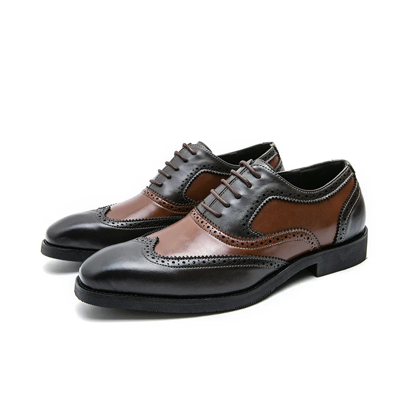 Italy High Quality Pointed Fashion Oxford Shoes Lace Up Men's Shoes Pointed Style Luxury Moccasin Casual Luxury Leather Shoes