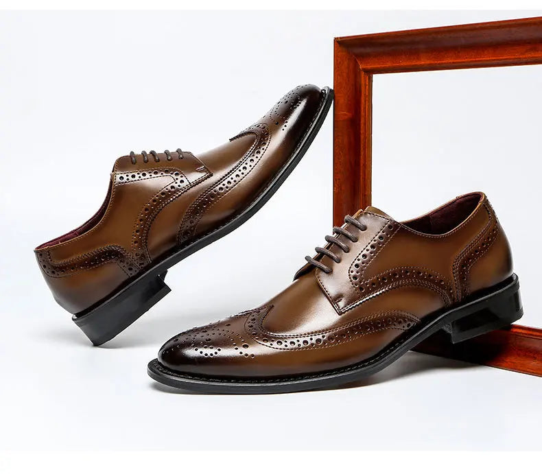 2023 High Quality Handmade Oxford Dress Shoes Men Genuine Cow Leather Suit Shoes Footwear Wedding Formal Italian Shoes Hot