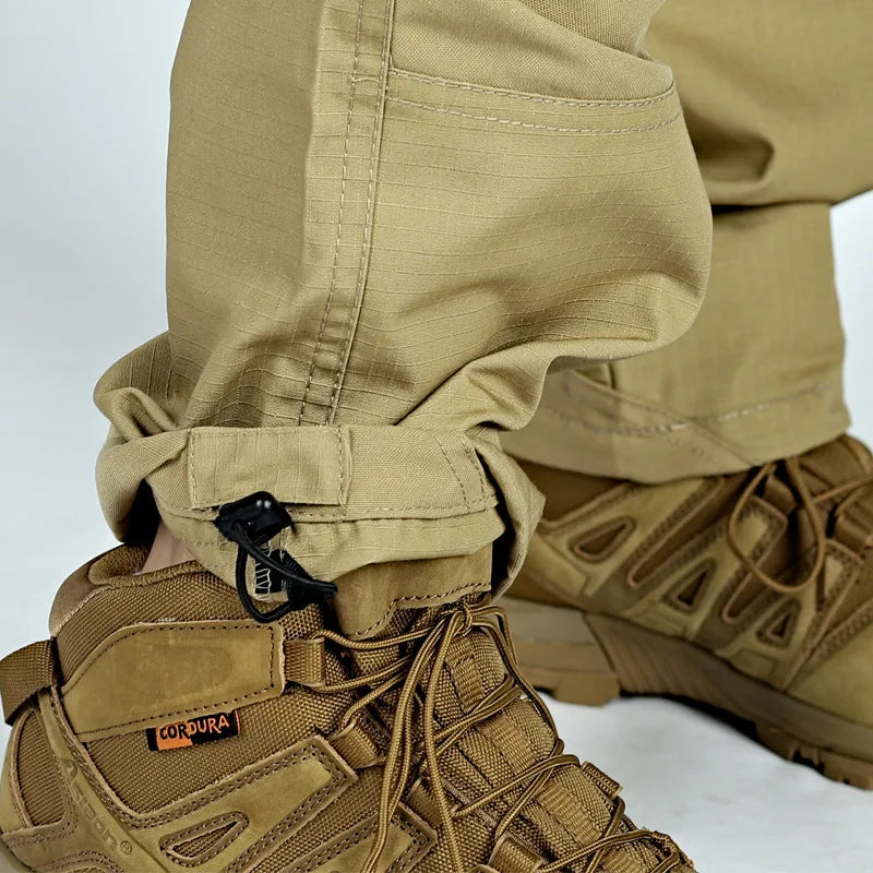 Men Tactical Casual Pants Multi-pocket Waterproof Tactical Cargo Trousers Wear-resistant Outdoor Hiking Workwear Trouser Male