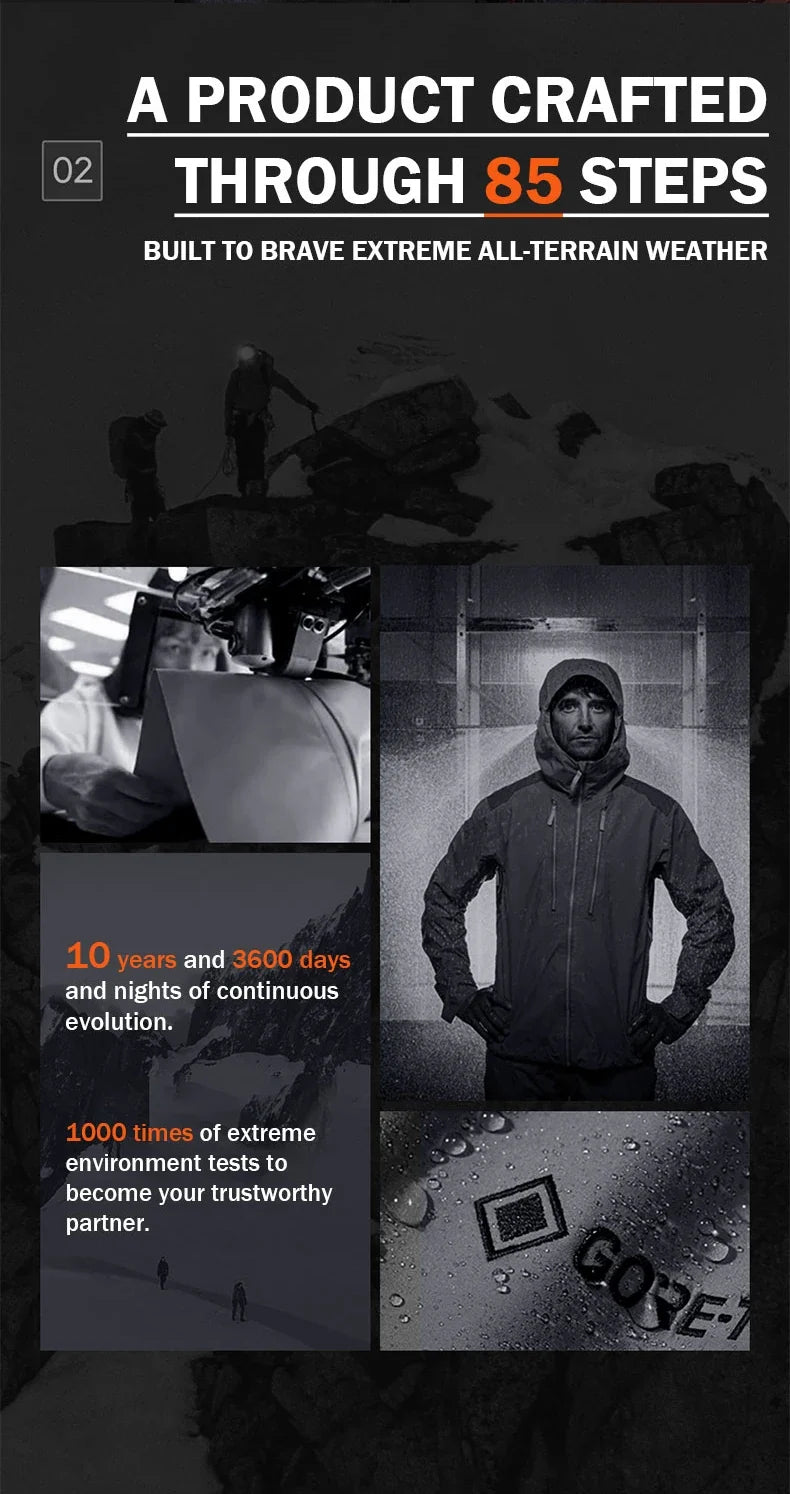 Mont-X Hard Shell Jacket GTX Rainstorm Waterproof Hooded Coats Outdoor Professional Mountaineering Jackets KG2441135