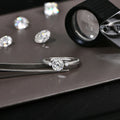 1CT 6.5mm Round Cut Moissanite Ring for Women 925 Silver 18K Gold Plated Bead Edge Design Engagement Party Jewelry Gift