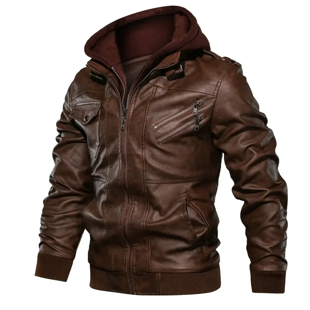 Customizable Men's Leather Jackets Autumn Casual Motorcycle PU Jacket Biker Leather Coats Brand Clothing Suit Jackets EU Size