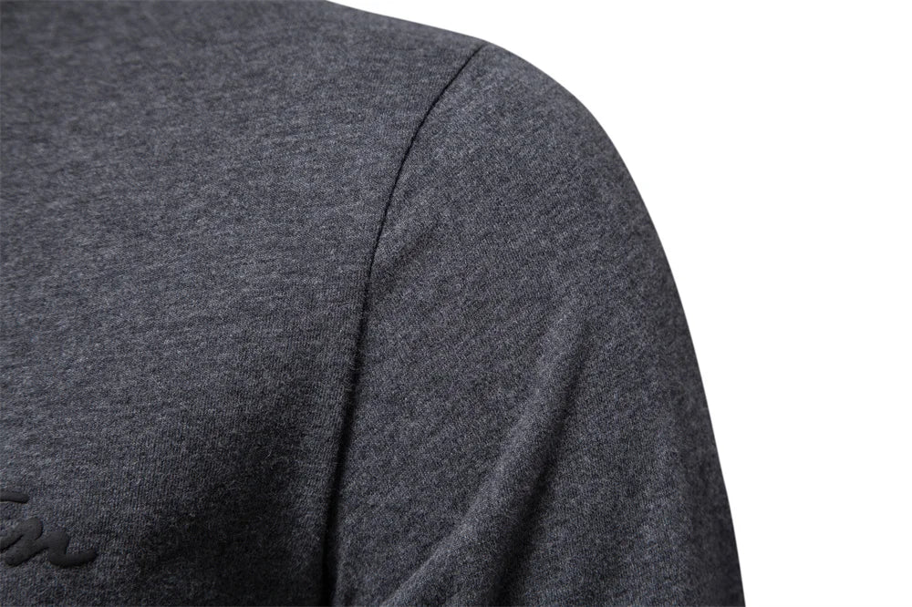 100% Cotton Long Sleeve Men's T-shirt Solid Color Letter Print Casual T shirts for Men New Spring Tops Tee Men Clothing
