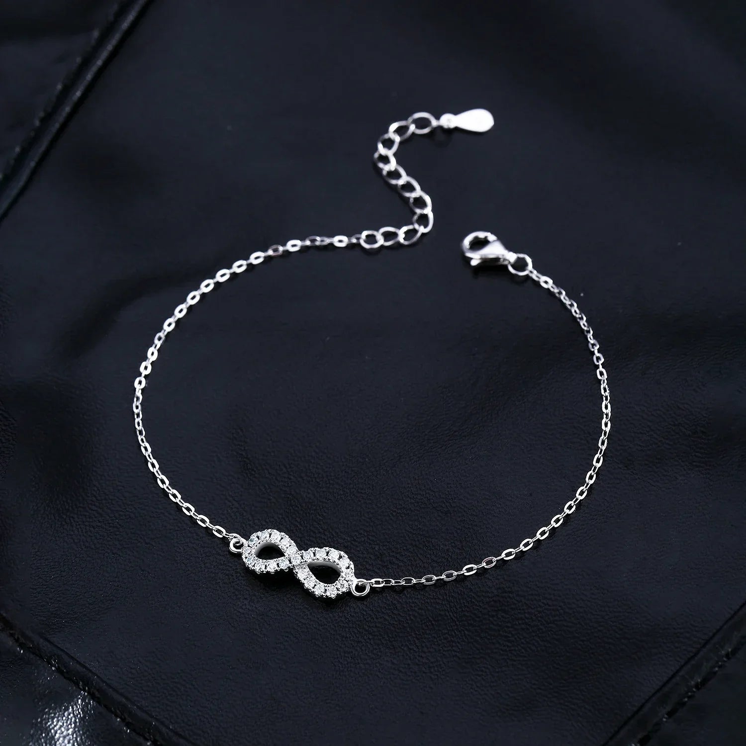 D Color Moissanite Lab Created Diamond Bracelet 925 Sterling Silver Romantic Exquisite Infinity Love For Women Jewelry