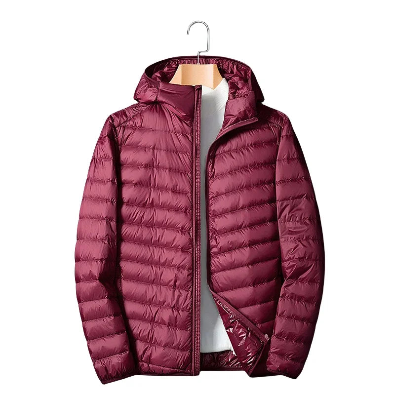 Autumn Winter Down Jacket Men Ultra Light Windproof Waterproof Anti Fouling Anti-Oil White Duck Portable Hooded Coat Male