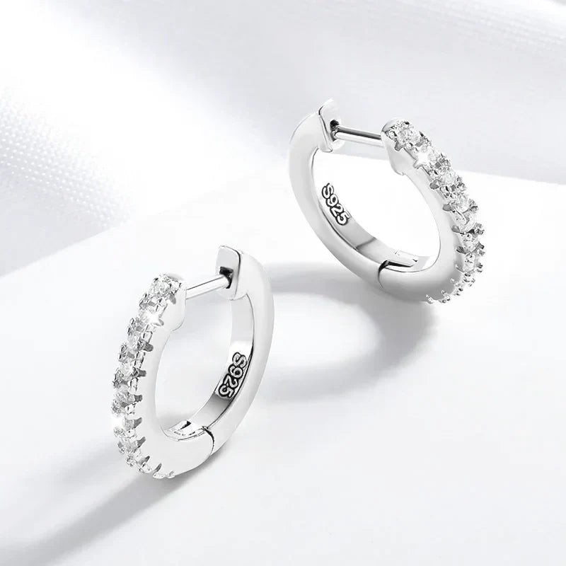 D Color All Moissanite Hoop Earrings for Women High Quality S925 Sterling Silver Jewelry Girl's Birthday Gift Wholesale