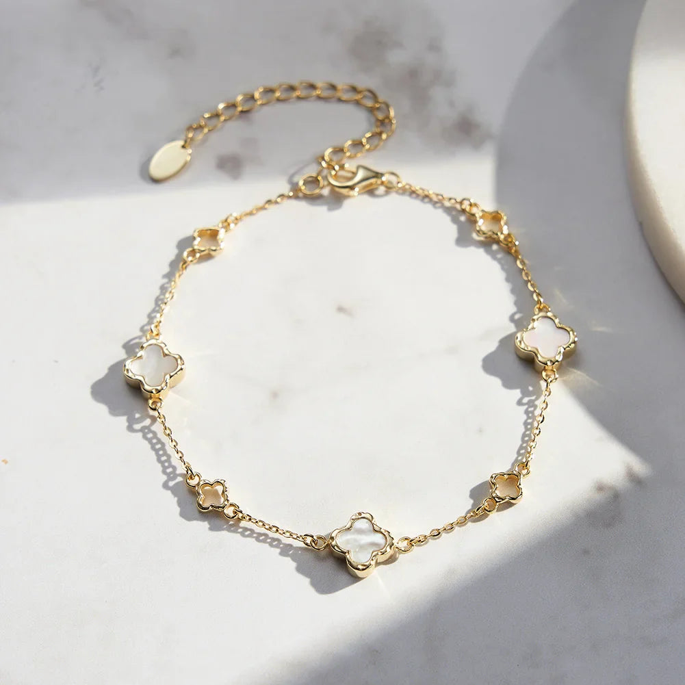 925 Silver Four Flowers Clover Luxury Hollow Clover Chain Necklace Banquet Party Gift Neck Jewelry Accessories GMN61