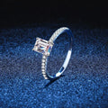 1CT  Moissanite Ring for Women Emerald Radiant Cut Diamond Wedding 925 Silver White Gold Plated  Rings Fine Jewelry
