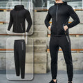 Running Jacket Hooded Jogging Tight Sportswear Quick Dry Men Reflective Training Set Gym Clothes Fitness Compression Sport Suit