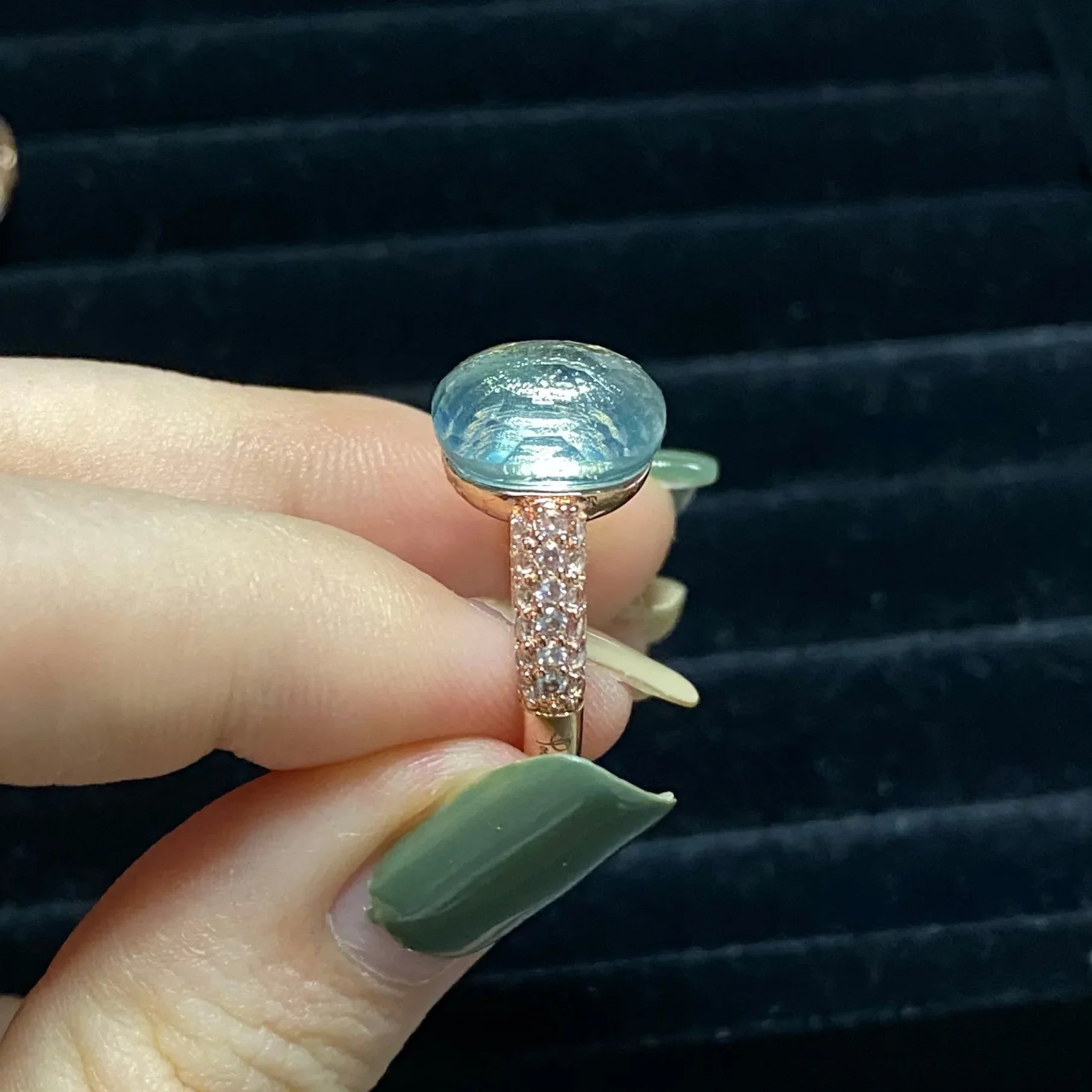 Original Design Pink Crystal Zircon Ring Candy Style Flat Ring for Women Wedding Party Fashion Jewelry Gift