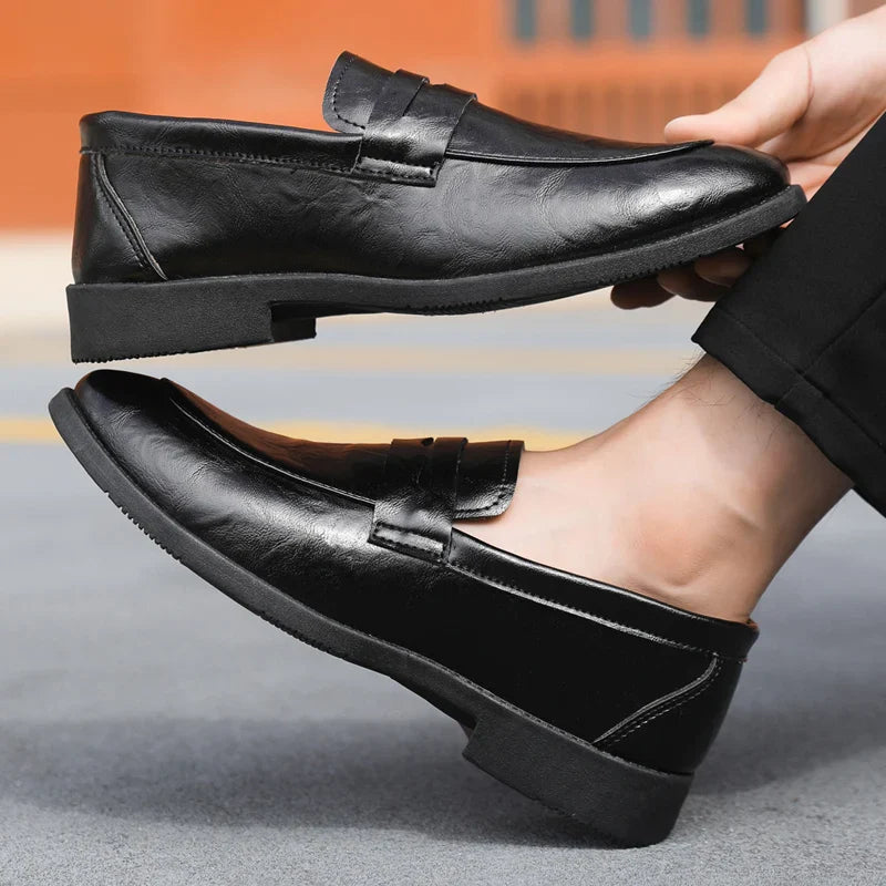 Mens Casual Leather Shoes Comfortable Slip on Loafers Leather Dress Shoe Classic Business Footwear zapatos para hombre chaussure