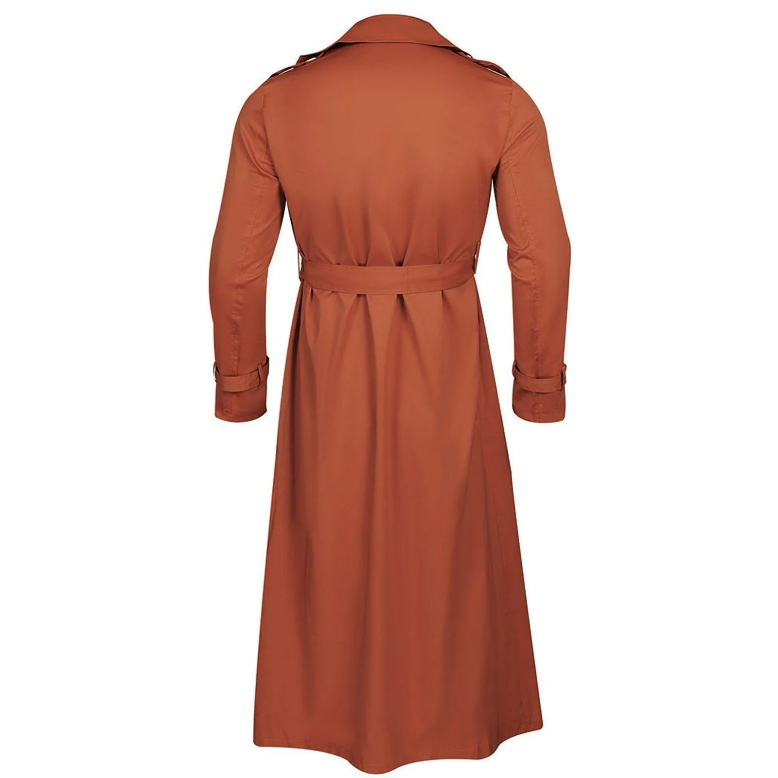 Men'S Windbreaker Spring Autumn Long-Slevee Extra Long Trench Coat Classic Trend Double Breasted Solid Color Temperament Trench