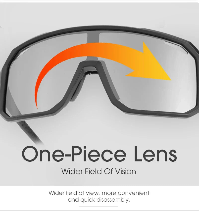 2 Packs Photochromic Riding Cycling Sunglasses Mtb Cycling Glasses Goggles Bicycle Mountain Bike Men's Women Sport Eyewear
