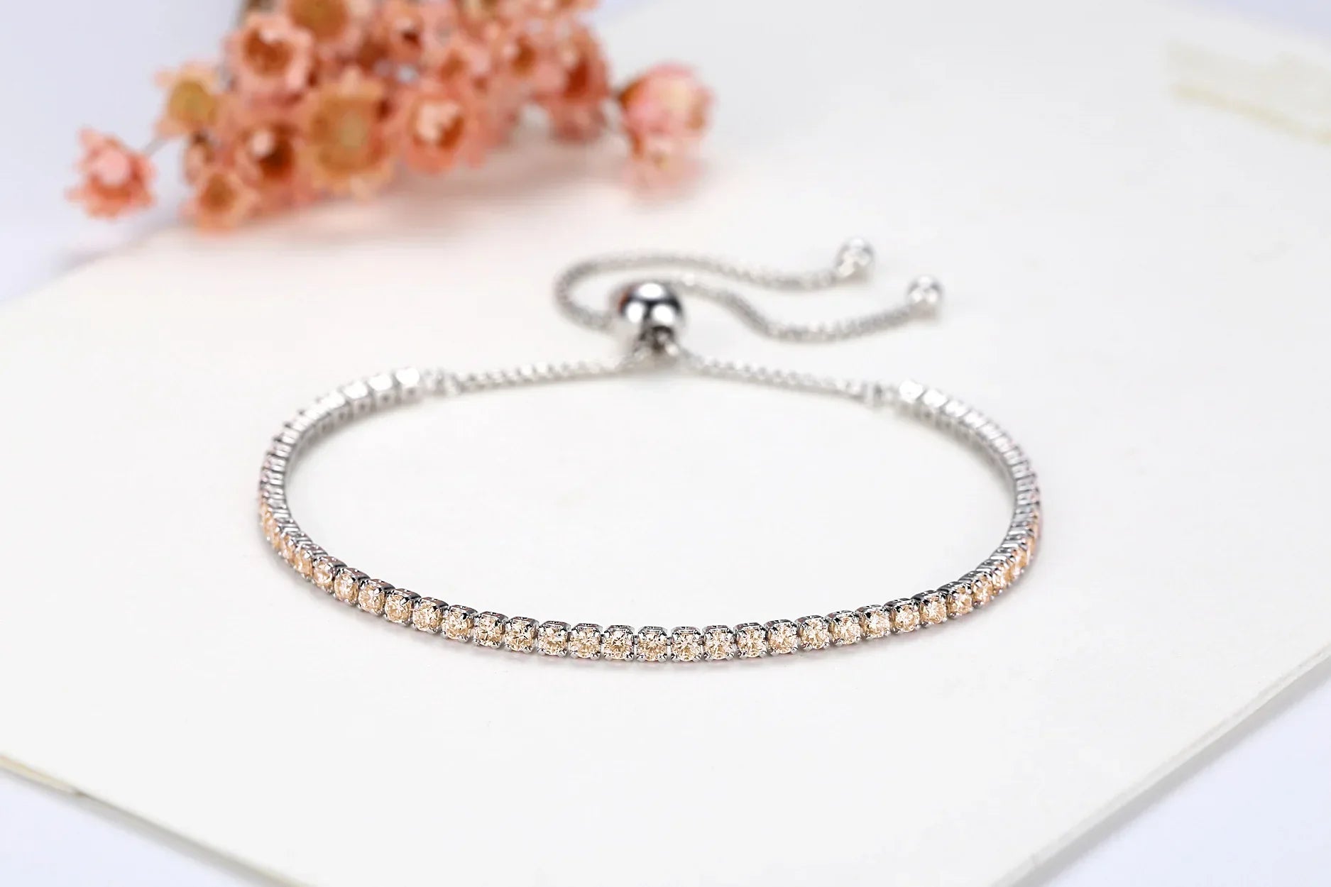 Full 2mm Moissanite Diamond Tennis Bracelet for Woman Man Certified s925 Silver Plated 18K Adjustable Link Chain Bracelets