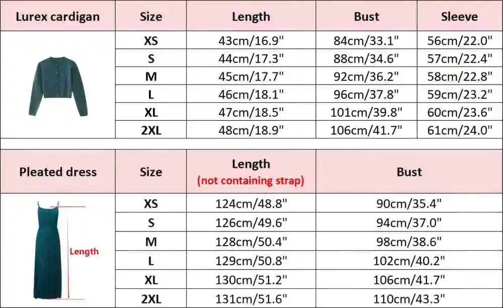 Women 2026 Autumn and Winter New Design Shine Cardigan and Pleated Slip Dress Elegant Lady Clothing