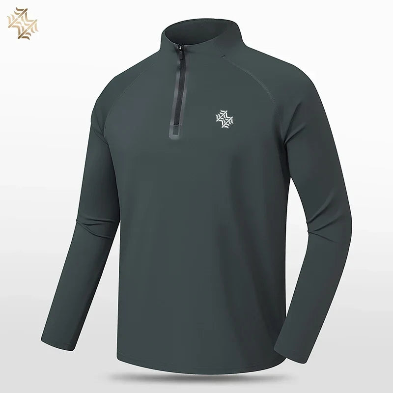 High Quality Mens Outdoor Hiking Golf Running Breathable Polo Shirt Office Casual Polo Long-Sleeved Sports Base Shirt Tops
