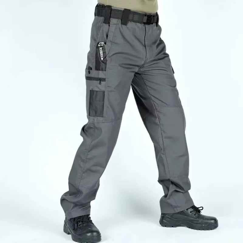 Multi-Pocket Men's Tactical Casual Pants Cargo Pants Outdoor Hiking Trousers Wear-Resistant Training Overalls