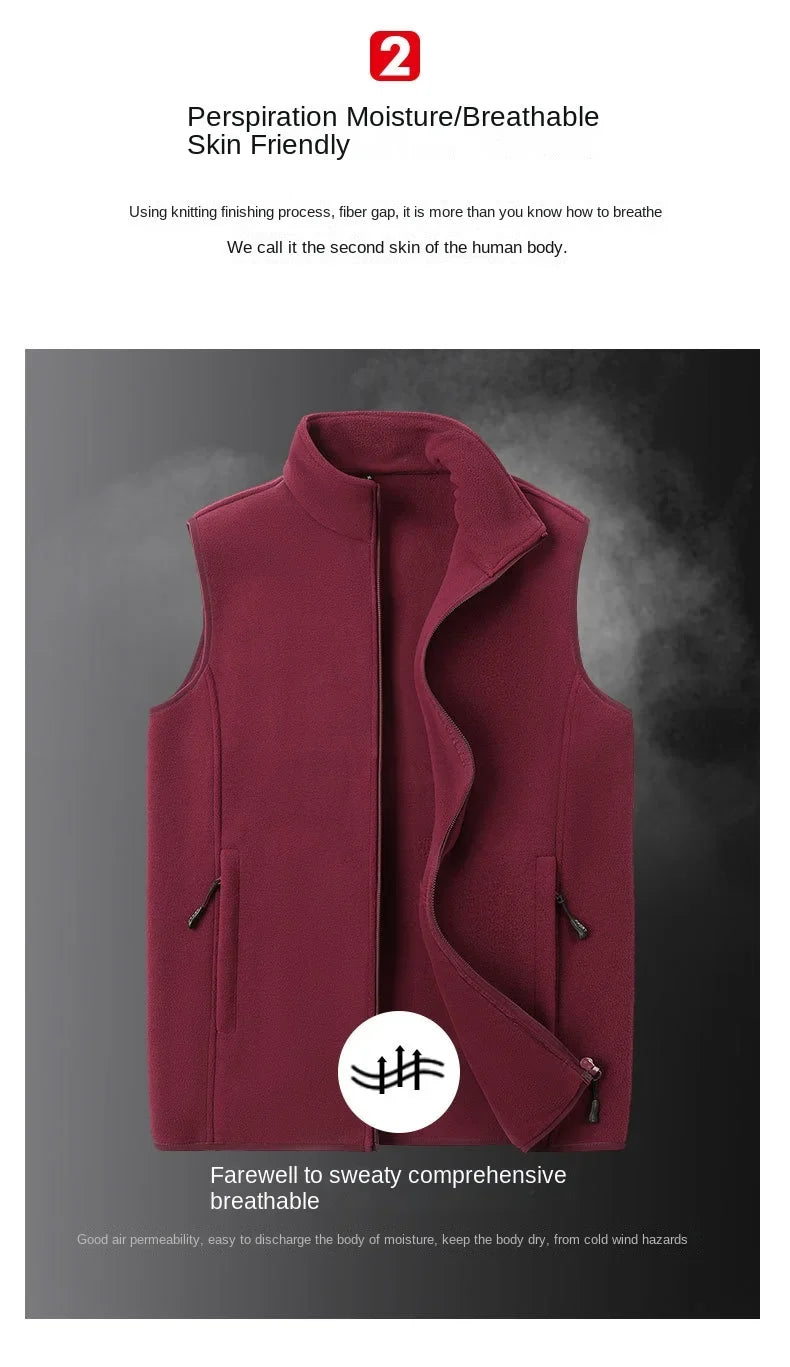 Autumn Fashion Plus Size Male Warm Waistcoat Fleece Vest Men's Lamb Cashmere Warm Sleeveless Coat Men Brand Clothing Winter Vest