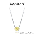 925 Sterling Silver Pendant Necklace Dazzling Light Yellow Rose Cut Zirconia Necklaces For Women Fine Jewelry