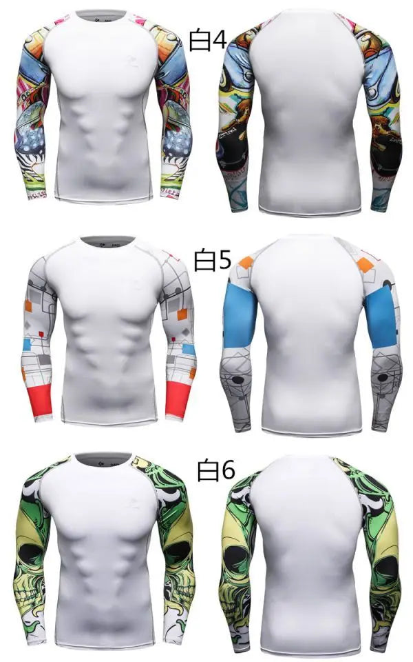Clothes Full Sleeve White Rashguards For Swimwear Anti -uv Sunscreen T Shirt Boxing Trainning Wear Bjj Jiu Jitsu Rash Guard