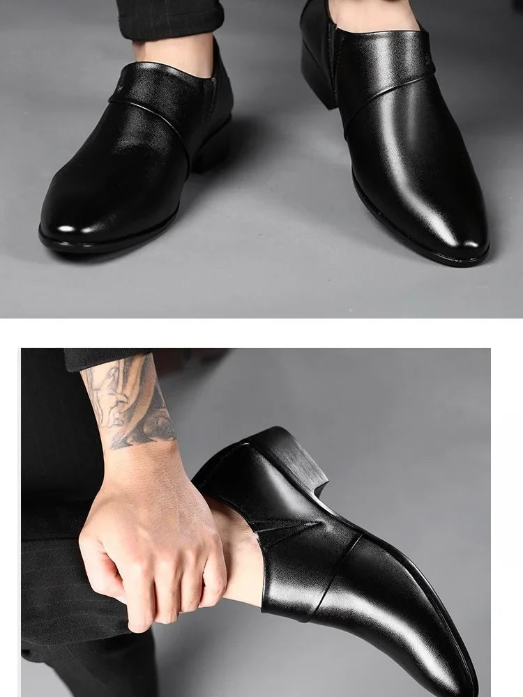 Leather Casual Pointed Toe Business Social Shoe for Men Elegant and Classic High Quality Fashion Dress Shoes Man Low Price Suit