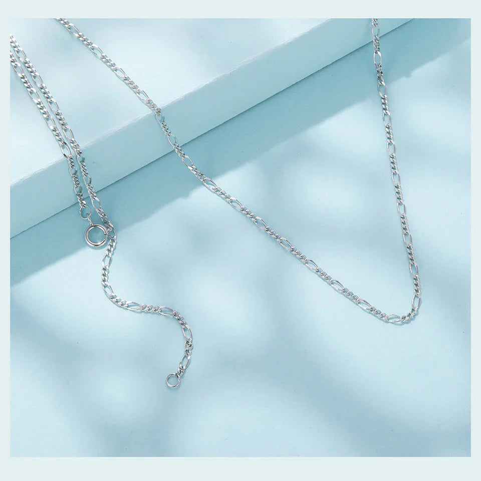 925 Sterling Silver Stackable Basic Wheat Chain Adjustable Figaro Chain with Hoop Clasp for Men Women DIY Pendant Beads