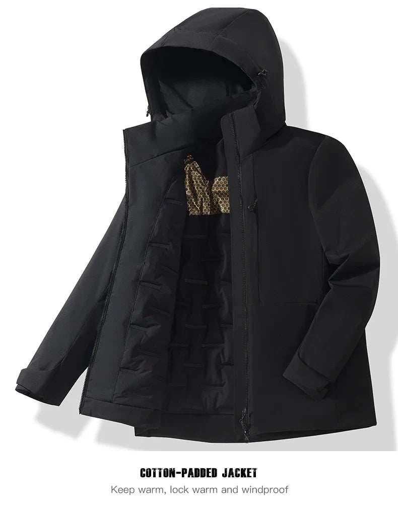 Unisex Waterproof Fleece Jackets Winter Windproof Thermal Windbreaker Men Women Hiking Camping Skiing Climbing Raincoat