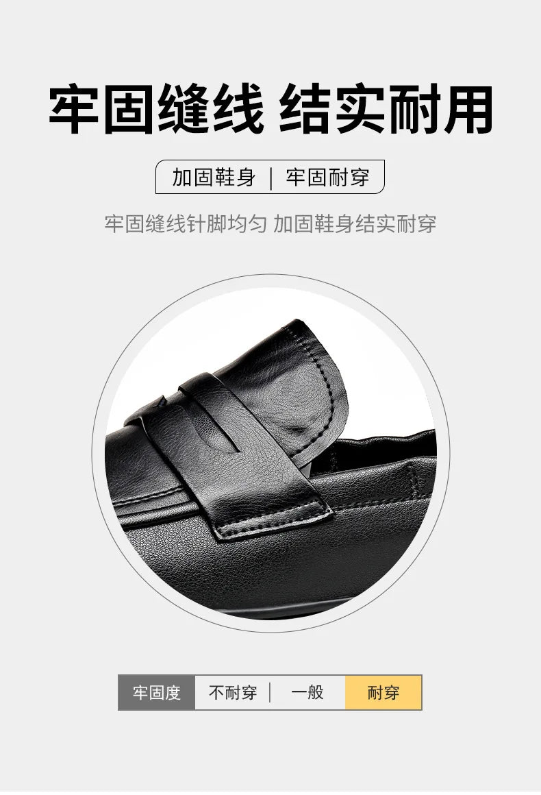 Spring Autumn New Genuine Leather Shoes for Men Black Fashion Business Casual Shoes Male High Quality Designer Loafers Man