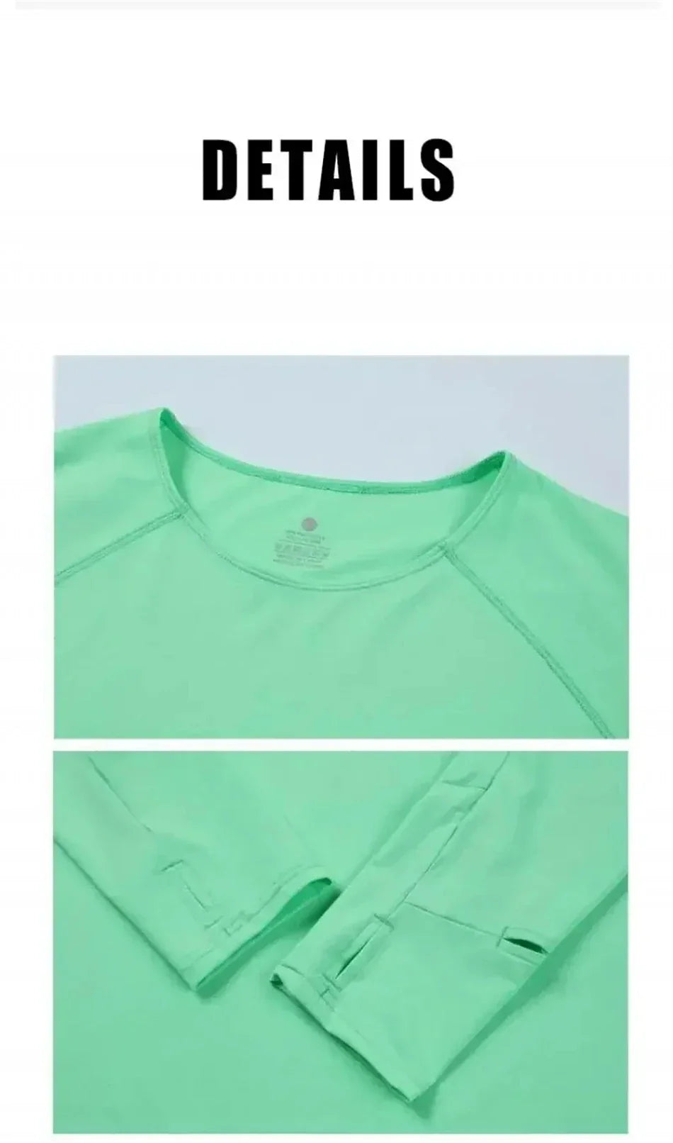 Mens Autumn Running T-Shirt Long Sleeve Anti-UV Workout Tops Shirts Training Shirt with Thumb Hole Anti-Static Cuff Quick Drying